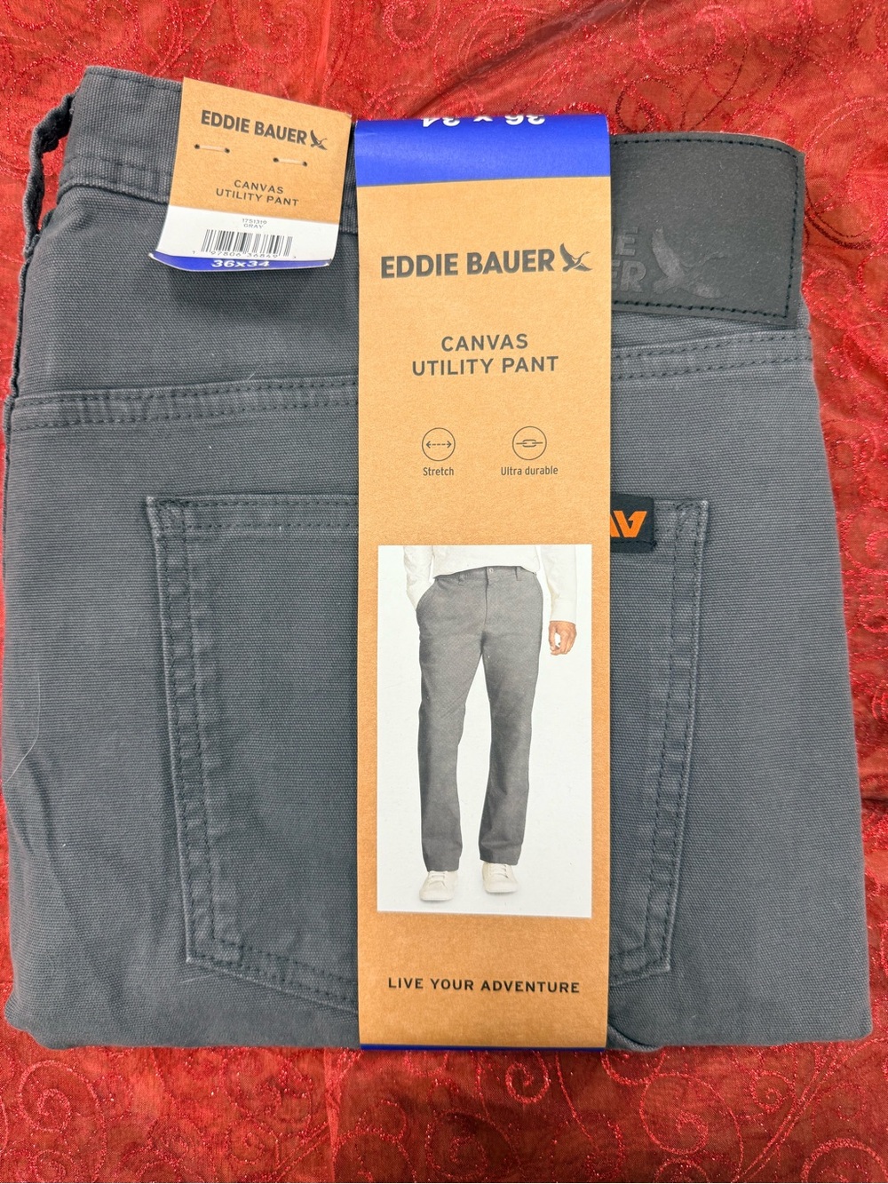 Eddie Bauer Gray Canvas Utility Pants